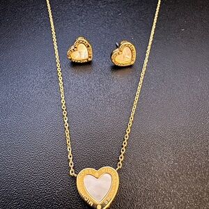 Michael Kors Gold Heart Necklace Set